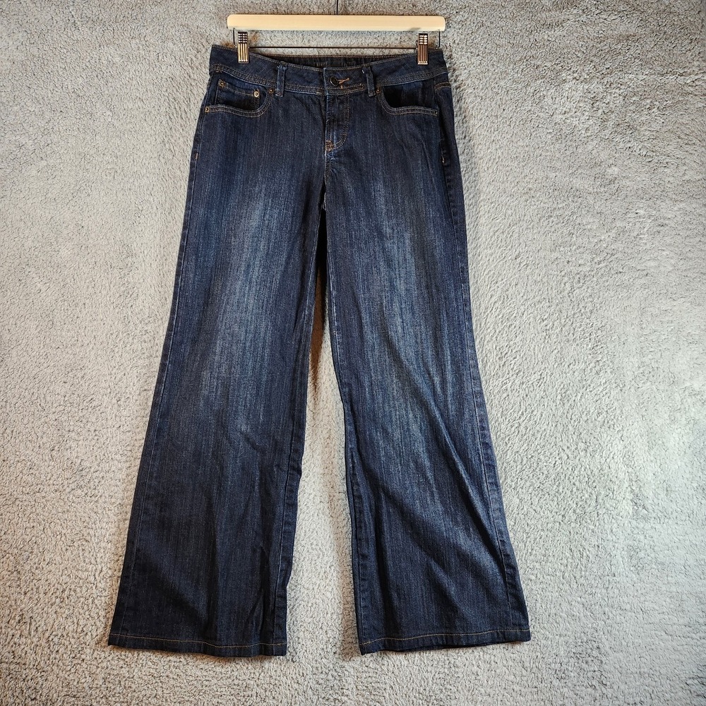 Jennifer Lopez Jeans Womens 4 (Fits 30x30) Blue Denim Cotton Stretch Wide Leg